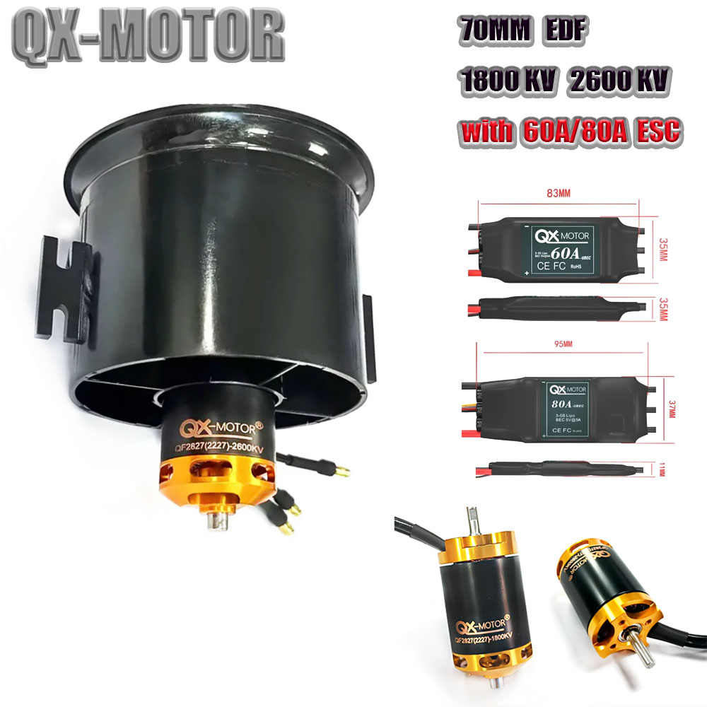 Rc Helicopter Blade - مروحة QX-MOTOR EDF مقاس 70 مم،